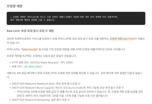 네이버 커머스 사용량 제한